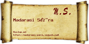 Madarasi Sára névjegykártya