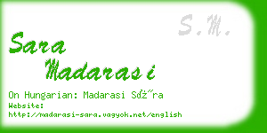 sara madarasi business card